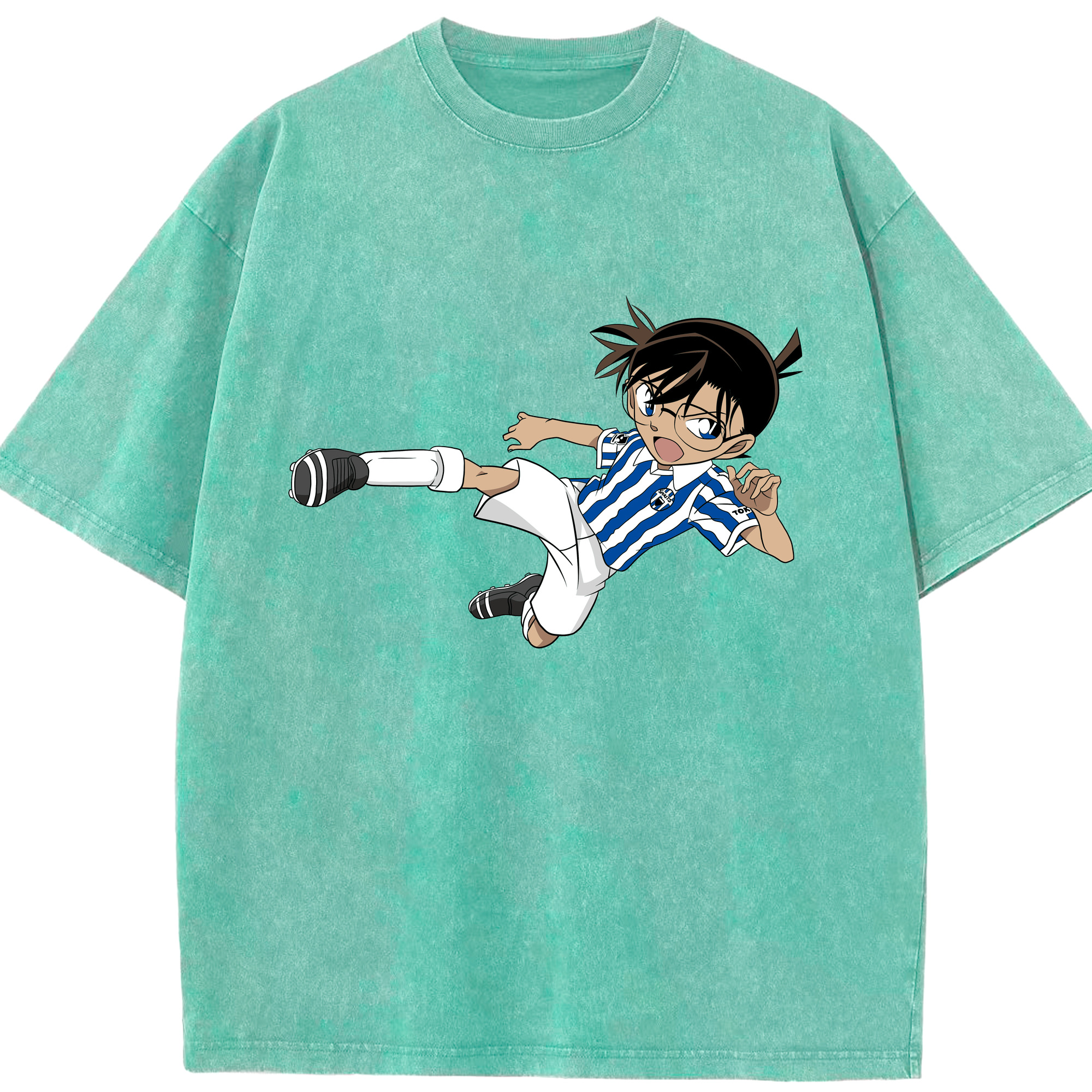 （画像用） 名探偵コナン 江戸川 コナン Detective Conan Conan Edogawa 綿100% ヴィンテージ風 半袖Tシャツ（フロントプリント）